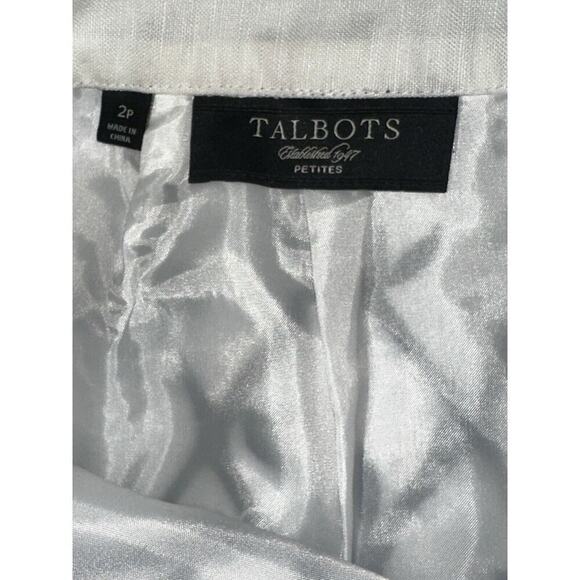 Talbots Linen Blend Lined Embroidered Skirt Size 2 Petite - Picture 4 of 9